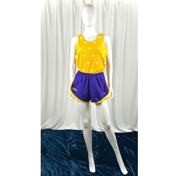 Vintage 2000’s ‘Nike Dri-Fit’ LSU Tigers Basketball Shorts • Yellow + Purple S/M - Picture 3 of 10